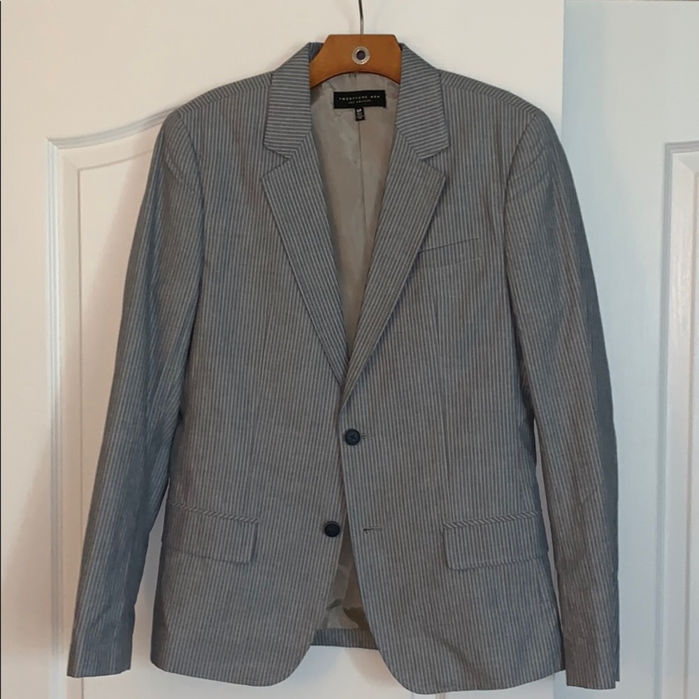 Men’s light gray striped blazer small